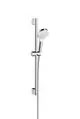 Hansgrohe-HG-Brausenset-Crometta-1jet-EcoSmart-9-l-min-Unica-650mm-weiss-chrom-26535400 gallery number 1